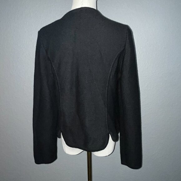 VINTAGE EUROPEAN Black Cardigan Sweater with Silver Decorative Buttons  No Label - Picture 7 of 10